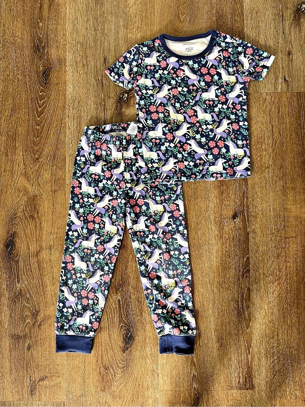 Janie and Jack Unicorn Pajama Set in Navy Sz: 4| Fall, Season Transition